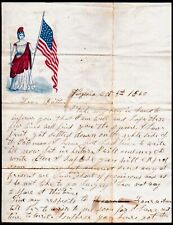 1861 Civil War - BEAUTIFUL EX RARE Letter Head, front & back with Envelope Bill picture