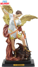 Ebros Large Archangel Saint Michael Slaying Lucifer Satan Statue 14