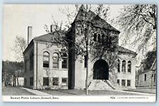 Grinnell Iowa Postcard Stewart Public Library Building Exterior c1910s Antique picture