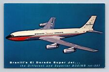 Braniff El Dorado Super Jet Different Superior Boeing 707-227 Airplane Postcard picture
