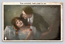 Antique Postcard Romance You Look good to Me Lovers Man Woman Swooning Courting picture