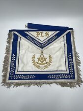 Vintage Masonic Apron Gold Silver Embroidered Monogrammed Fringed Edge Harding  picture
