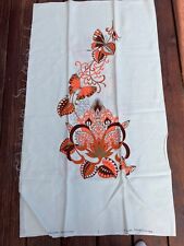 Alfred Shaheen Vintage Fabric Panels Hand Printed in Hawaii Butterflies Floral picture