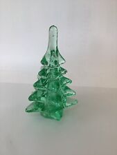 5.25” Solid Green Glass Christmas Tree picture