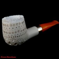 AGovem Handmade Lattice Block Meerschaum Smoking Tobacco Pipe Pipa AGM-1519 picture