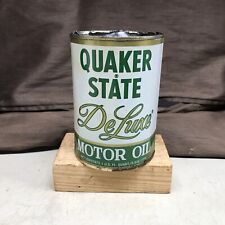 vintage Quaker State DeLuxe quart oil can picture