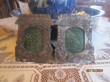 2 -Small Antique Metal Picture Photo Frame Embossed with Rooster/ Chicken picture