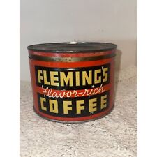 Fleming’s flavor Rich vintage coffee tin Coffee Can Collection Graphic Retro picture