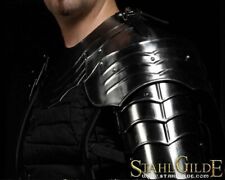 Medieval Gothic Larp Pair of Pauldrons With Gorget Knight Shoulder Armor Set picture