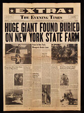 1950s Hoax Cardiff Giant Found Buried Historical Headline on Fake Newspaper Page picture