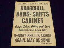 1942 FEBRUARY 20 NEW YORK DAILY NEWS - CHURCHILL BOWS: SHIFTS CABINET - NP 1906 picture