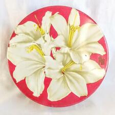 Vintage Mrs. Steven's 2 Pound Candy Tin ~ Gorgeous Lily Design ~ STUNNING Colors picture