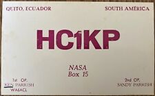 QSL Card - NASA Tracking Station Quito Ecuador Ken Parrish HC1KP 1971 Postcard picture