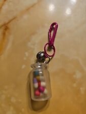 RARE Vintage 1980s Plastic Bell Charm Pill Bottle Charm Multi Color80s Necklace  picture