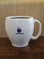 VTG 2003 Starbucks Barista Abbey II White w/ Blue Accents Coffee Mug Cup Round picture