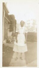 AS SHE WAS Vintage BLACK AND WHITE FOUND PHOTO Snapshot WOMAN 37 LA 91 Y picture