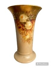 Antique Hand Painted Gilt Victorian Rose Vase No Maker Mark picture