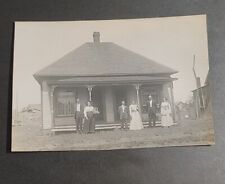 Real Picture Postcard RPPC Of An Early Duplex House With Familys Circa 1910 picture