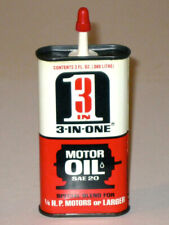 Vintage 1960s 3-in-ONE MOTOR OIL Advertising Tin CAN Rare 3 Oz. Handy Oiler picture