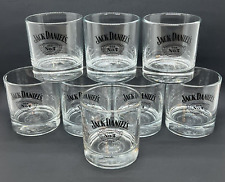✅ Jack Daniel's Whiskey Rocks Snifter Shot Glass Embossed Round Bottom Set of 8 picture