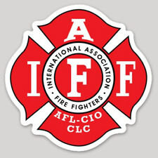 4 Inch 3M-Reflective IAFF White On Red Firefighter Maltese Sticker Decal picture
