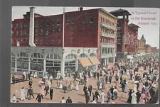 1911 Postcard: A Typical Crowd on the Boardwalk, Atlantic City NJ picture