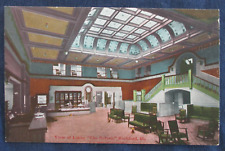 ca1910 Rockford Illinois Nelson Hotel Lobby Postcard picture