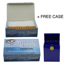 500x Memphis Charcoal Filter Tubes King Size Tobacco Cigarette Blue + Free Case picture