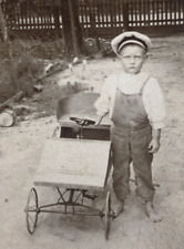 Young Boy w/ Pedal Toy Car Antique Photo CDV 1920s picture
