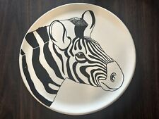 Vintage Animal Art Plate Lenore Caplan 1976 Zebra picture