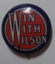1912 Win With (Woodrow) Wilson Presidential Campaign Slogan Pin Whitehead & Hoag picture