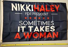Nikki Haley FLAG FREE USA SHIP 2024 Blue Trump Republican America USA Sign 3x5' picture