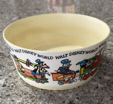 Vintage Walt Disney Plastic Child Bowl Mickey Mouse Trains picture