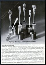1969 Tiffany's sterling silver Chrysanthemum Olympian etc 6 fork photo print ad picture