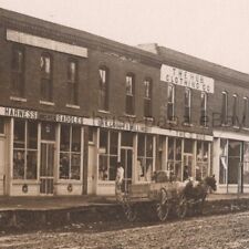 1908 RPPC South Side Square Hub Clothing Company Williamsburg Iowa Postcard picture