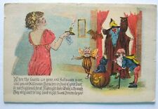 Halloween Postcard Gottschalk Series 5050 Weird Fairy Dwarf Witch Owl Fantasy picture