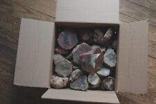 25 lb box lot of unpolished Oregon thunder egg halves, mixed size, quality. picture