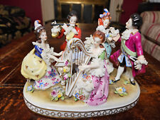 Dresden Volkstedt Lace Musician Figural Group Porcelain picture