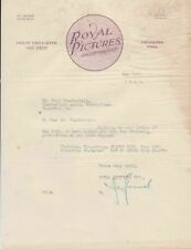 U.S. Royal Pictures Inc. PA. 1920 Hushed Hour & Key to Power Film Letter   39852 picture