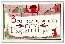 1911 Been Having So Much Fun I Laughed Till I Split Brookville Indiana Postcard picture