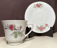 Elegant Pink Roses & Gold Trim Tea Cup & Saucer VTG Made in Jingdezhen China picture
