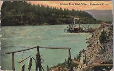 Salmon Trap Fish Wheel, Columbia River 1913 Oregon Postcard picture