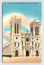 Linen Postcard San Antonio TX Texas San Fernando Cathedral picture