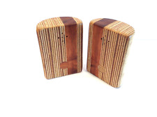 Multi-colored Wood Salt and Pepper Shaker Set - READ picture
