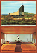 Postcard Finland Ivalo Church Interior 2 Views picture