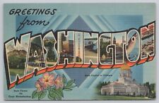 Washington State, Large Letter Greetings, Vintage Postcard picture
