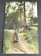 Postcard: Germany Woman on Country Road picture