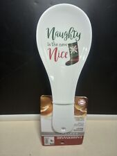 Farberware Christmas Holiday Naughty / Nice Melamine Spoon Rests New  picture