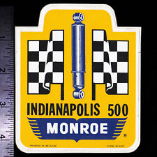 MONROE Shocks - Indianapolis 500 - Orig. Vintage 60’s 70's Racing Decal/Sticker picture
