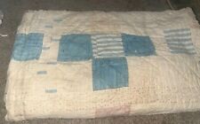 Distressed Hand Quilted Cutter Quilt PRIMITIVE FABRIC 4 1/2 Feet X 5 Feet picture